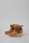 No.6 5" Pull on Shearling Clog Boot on High Heel in Copper