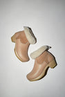 No.6 5" Pull on Shearling Clog Boot on Mid Heel in Fawn