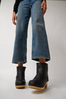 No.6 5" Pull On Shearling Clog Boot on Mid Heel in Ink Aviator
