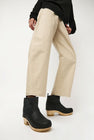 No.6 5" Pull on Shearling Clog Boot on Mid Heel in Black Suede