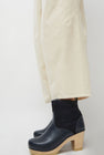 No.6 5" Pull on Shearling Clog Boot on High Heel in Navy and Night