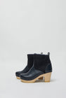 No.6 5" Pull on Shearling Clog Boot on High Heel in Navy and Night