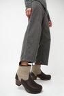 No.6 5" Pull on Shearling Clog Boot on Mid Heel in Spice and Fudge on Cocoa Base