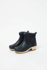 No.6 5" Pull on Shearling Clog Boot on Mid Heel in Navy and Night