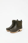 No.6 5" Pull on Shearling Clog Boot on Mid Heel in Olive