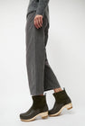 No.6 5" Pull on Shearling Clog Boot on Mid Heel in Olive