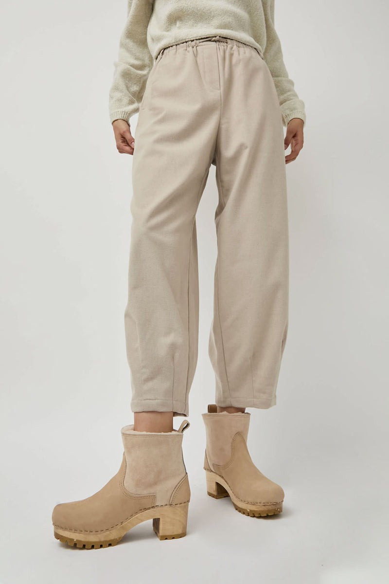 No.6 5" Pull on Shearling Clog Boot on Mid Tread in Bone