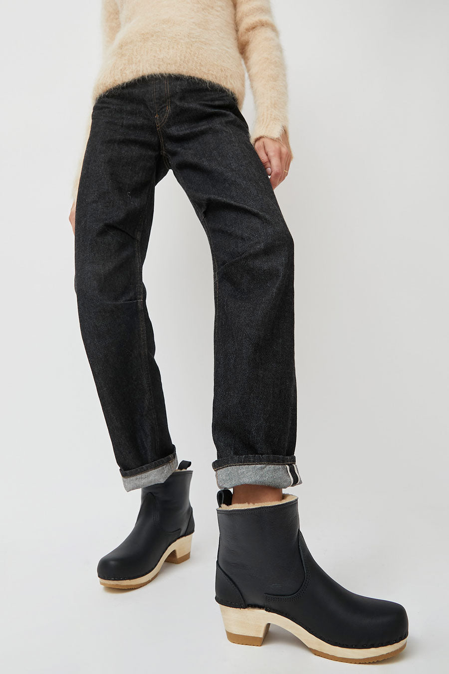 black dress boots no heel Leather Boots Combat Boots With No Heel Black Leather No Heel Combat Boots Men's Laceless Leather