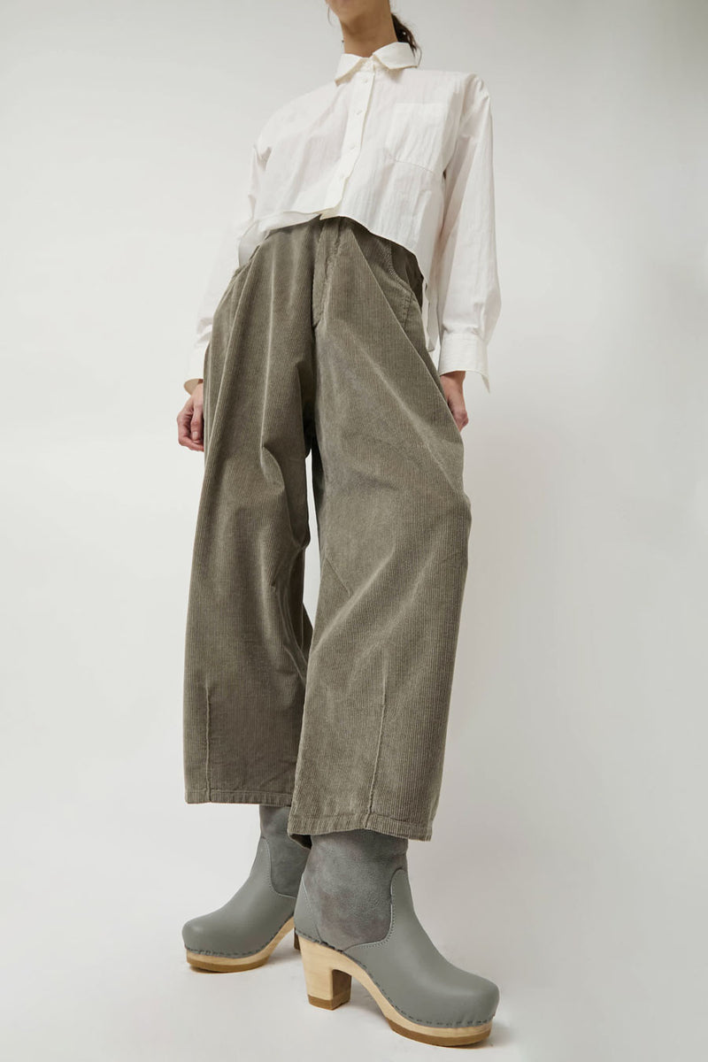 No.6 5" Pull on Shearling Clog Boot on High Heel in Storm and Light Grey