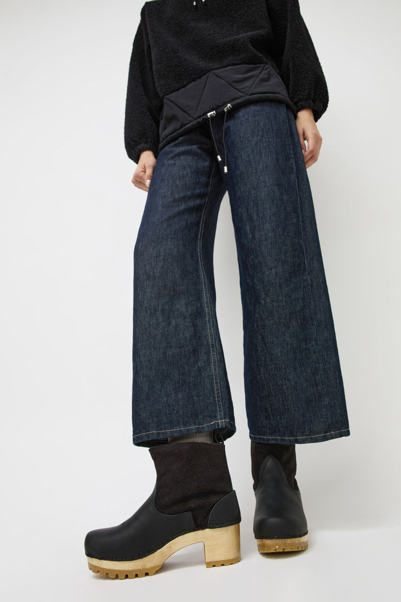 No.6 5" Pull on Shearling Clog Boot on Mid Tread in Shadow