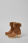 No.6 9" Pull On Shearling Clog Boot on High Heel in Copper