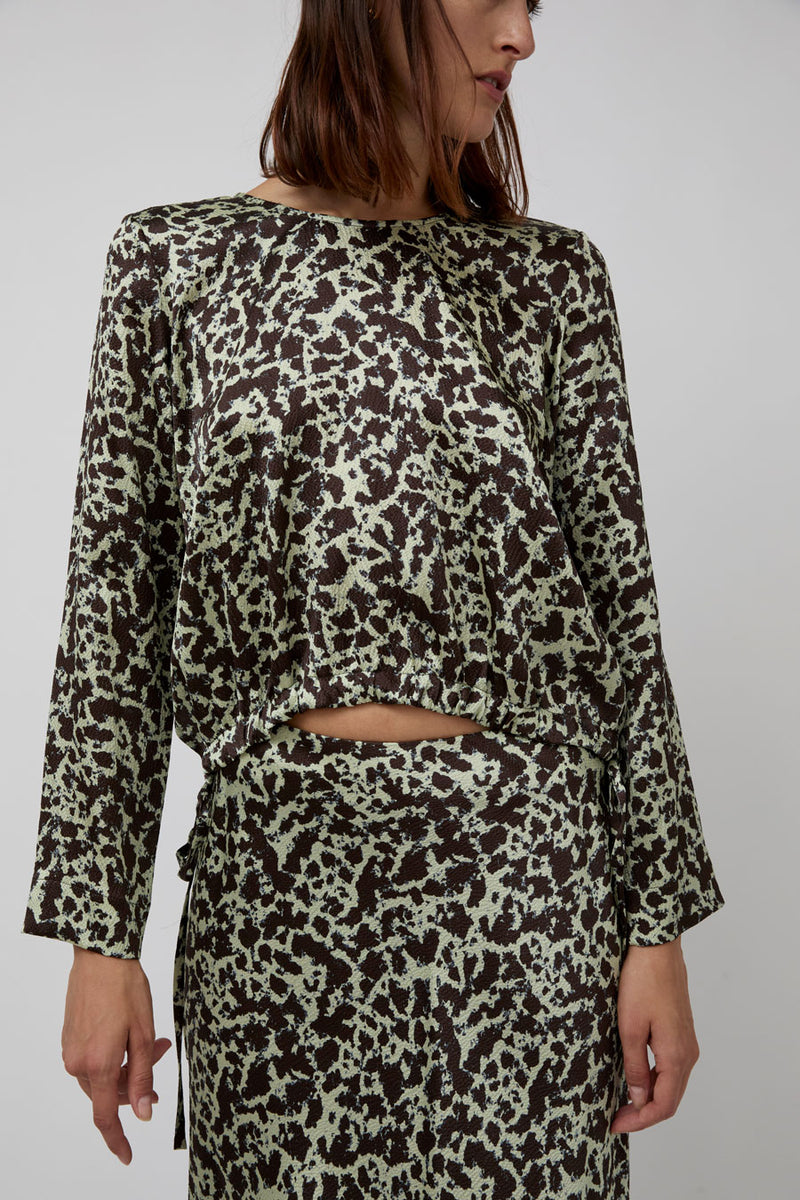 No.6 Ana Top in Mint Ink Blot