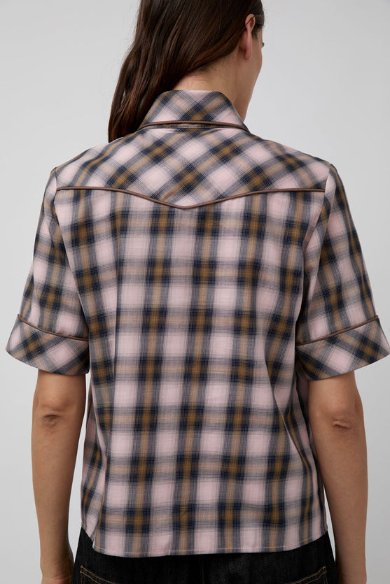 No.6 Clairo Top in Pink Plaid