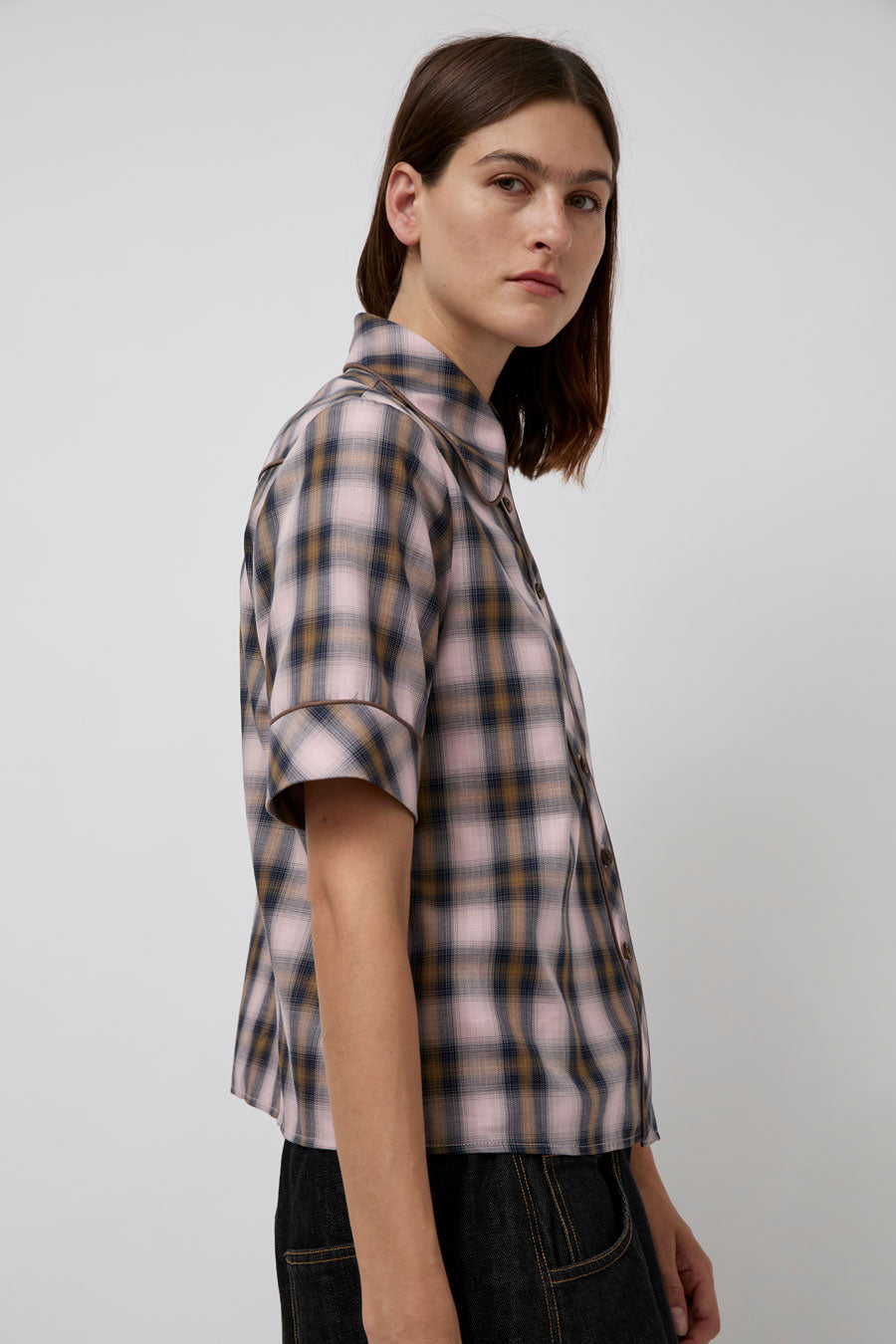 No.6 Clairo Top in Pink Plaid