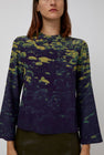 No.6 Diane Top in Green Poppies
