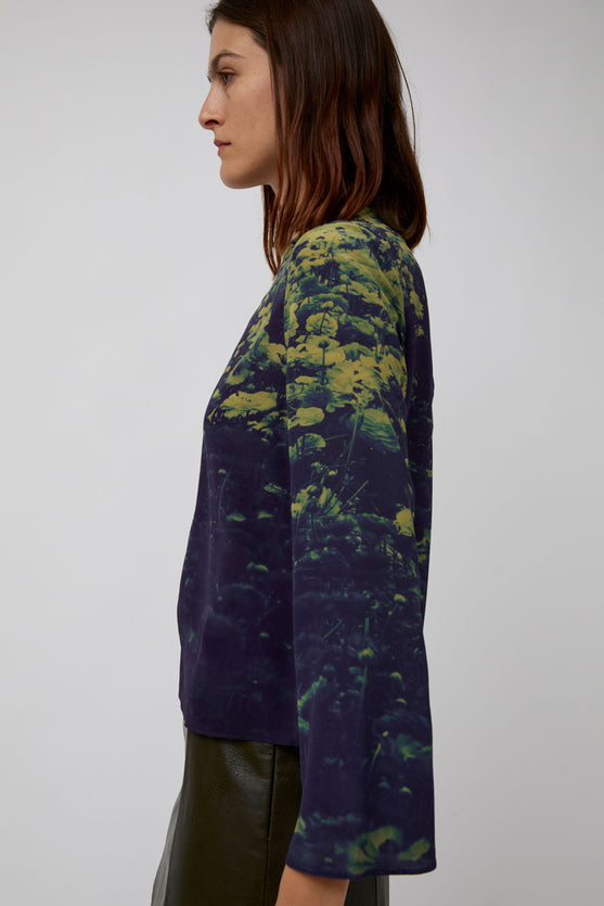 No.6 Diane Top in Green Poppies