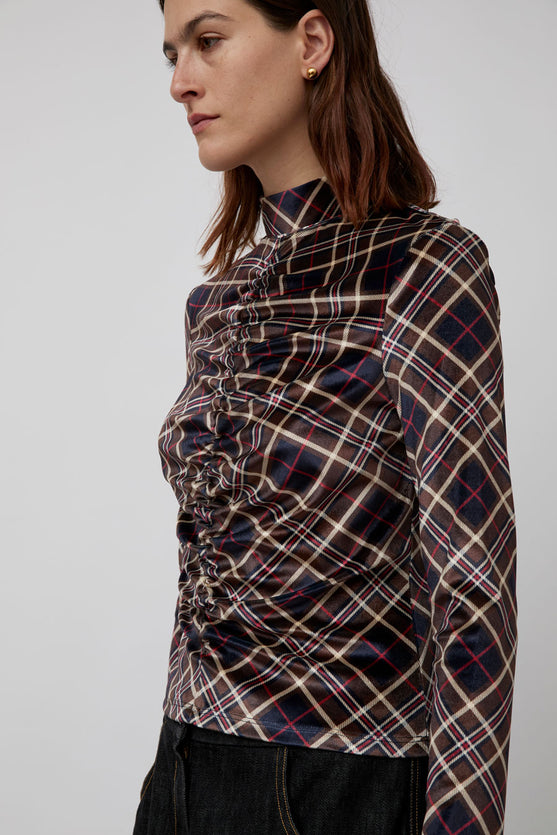 No.6 Kara Top in Rust Plaid