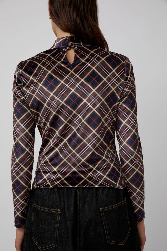 No.6 Kara Top in Rust Plaid