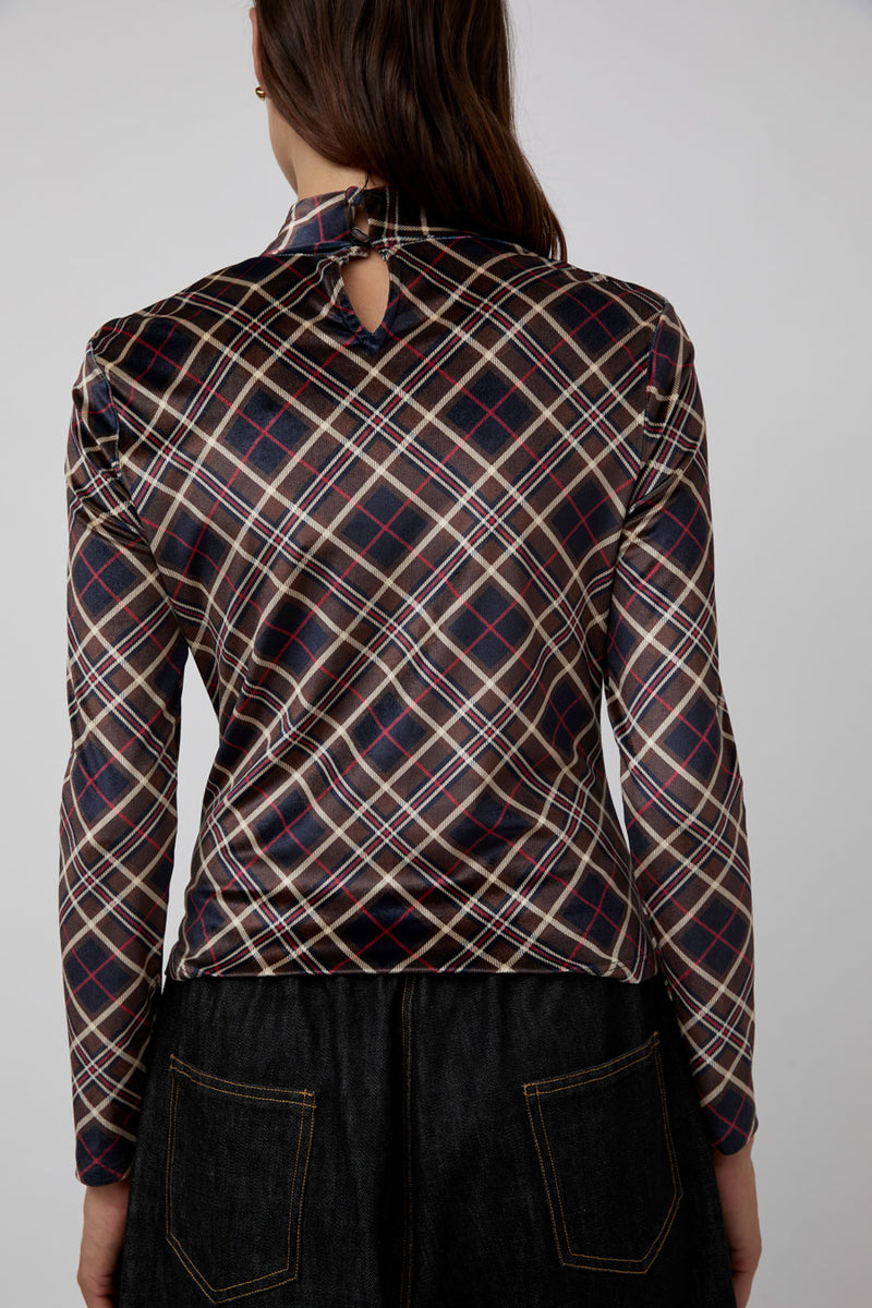 No.6 Kara Top in Rust Plaid