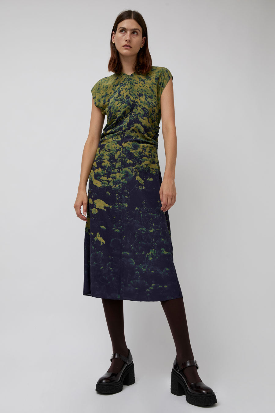 No.6 Rochelle Dress in Green Poppies