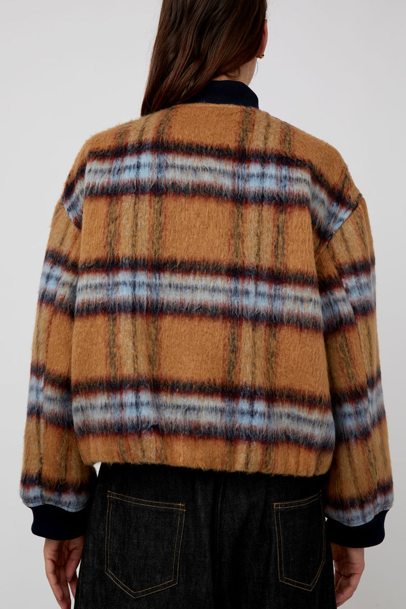 No.6 Dover Jacket in Camel Plaid