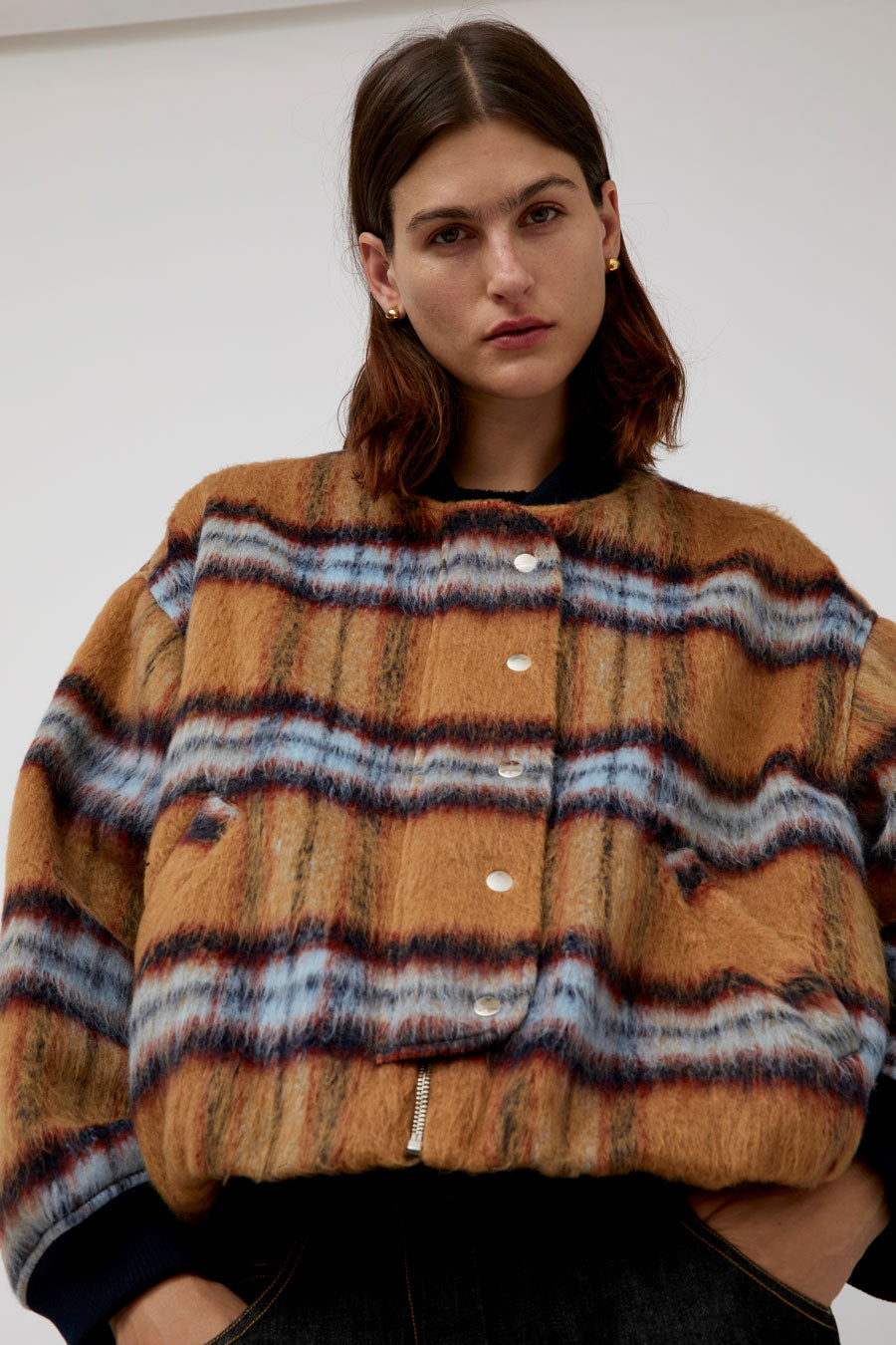 No.6 Dover Jacket in Camel Plaid