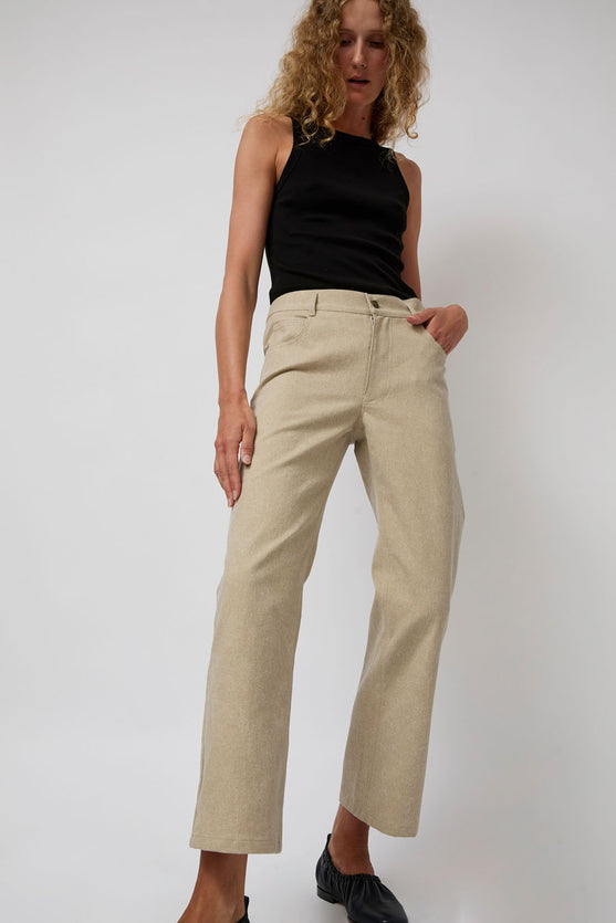No.6 Agatha Pant in Natural Washed Tan