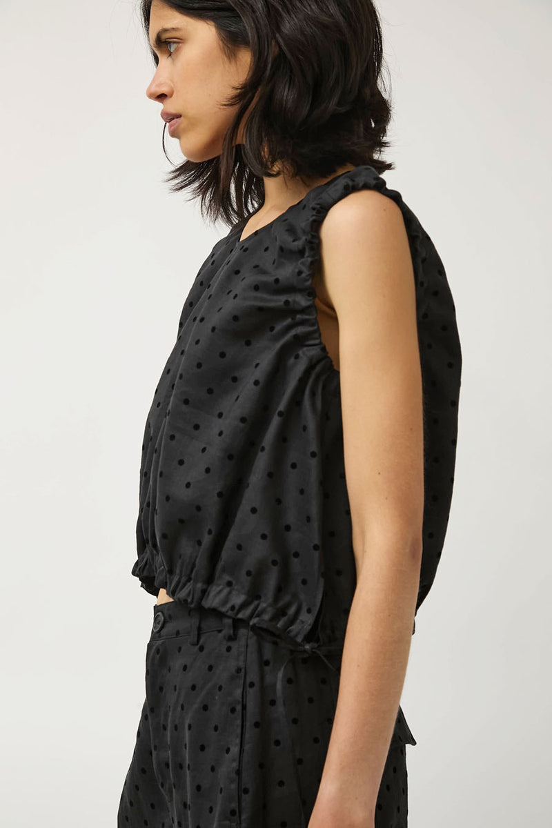 No.6 Anabel Top in Black Dot Linen