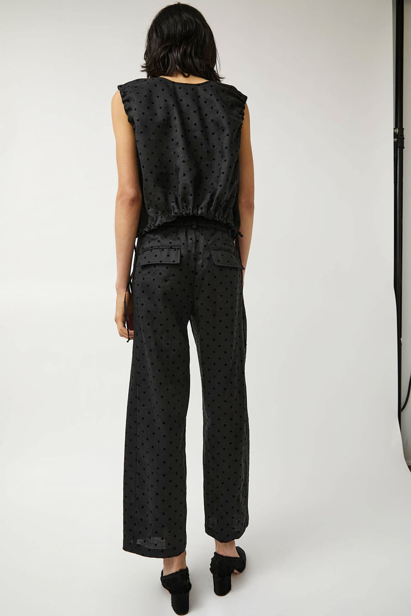 No.6 Anabel Top in Black Dot Linen