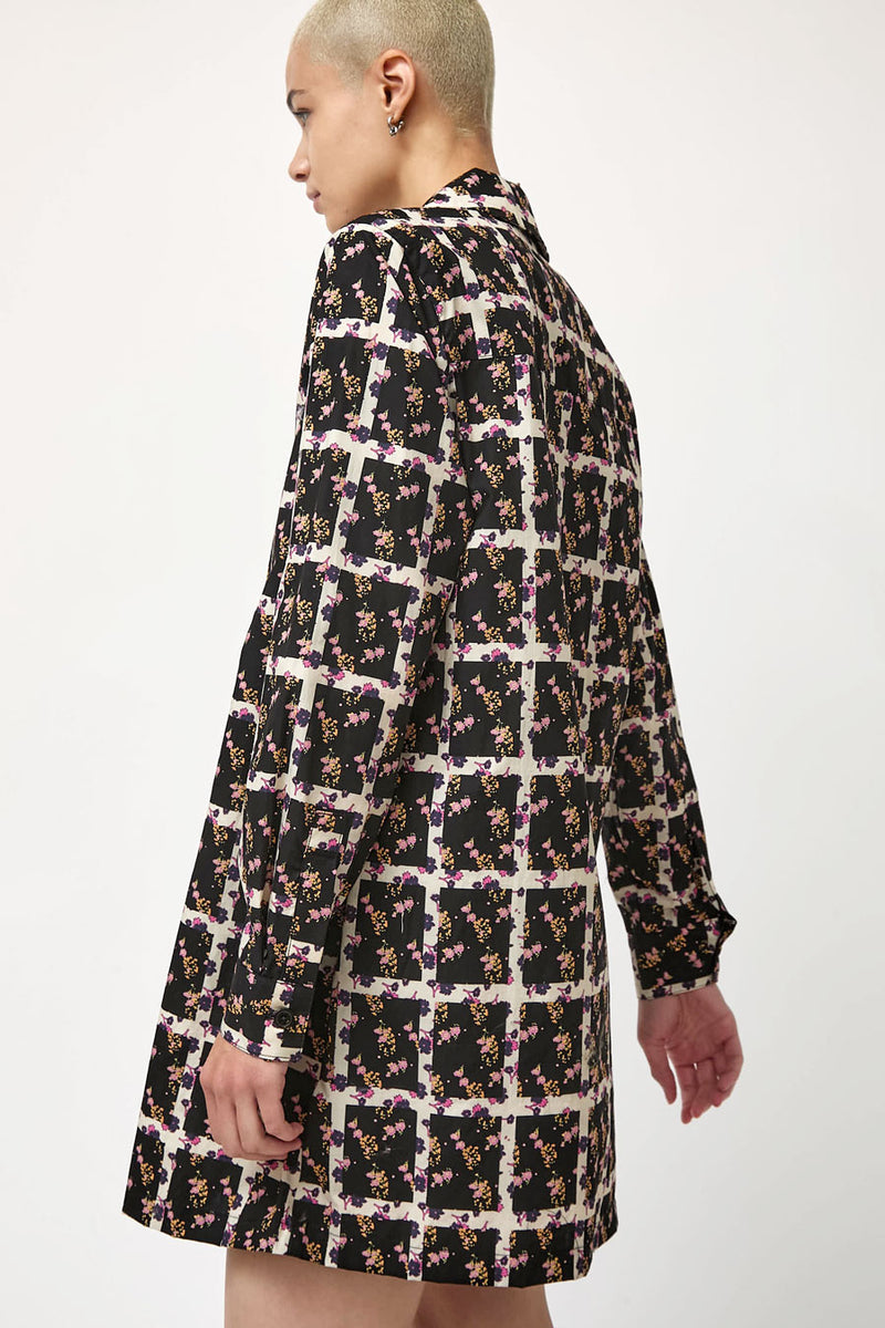 No.6 Annick Dress in Black Window Pane Floral