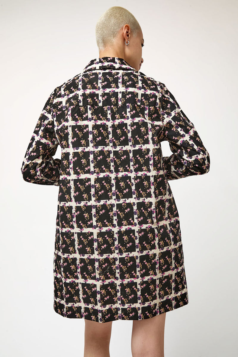 No.6 Annick Dress in Black Window Pane Floral