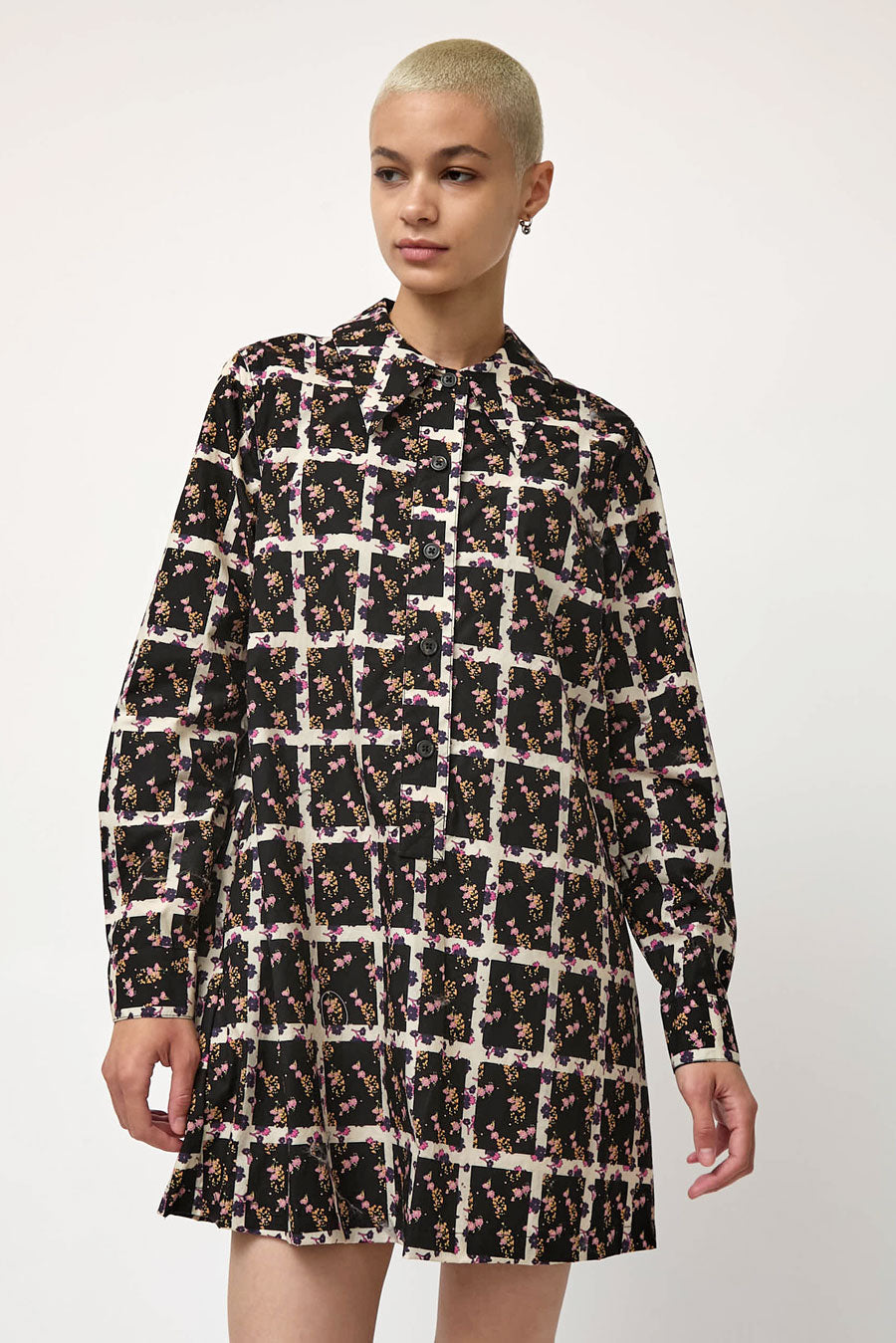 No.6 Annick Dress in Black Window Pane Floral