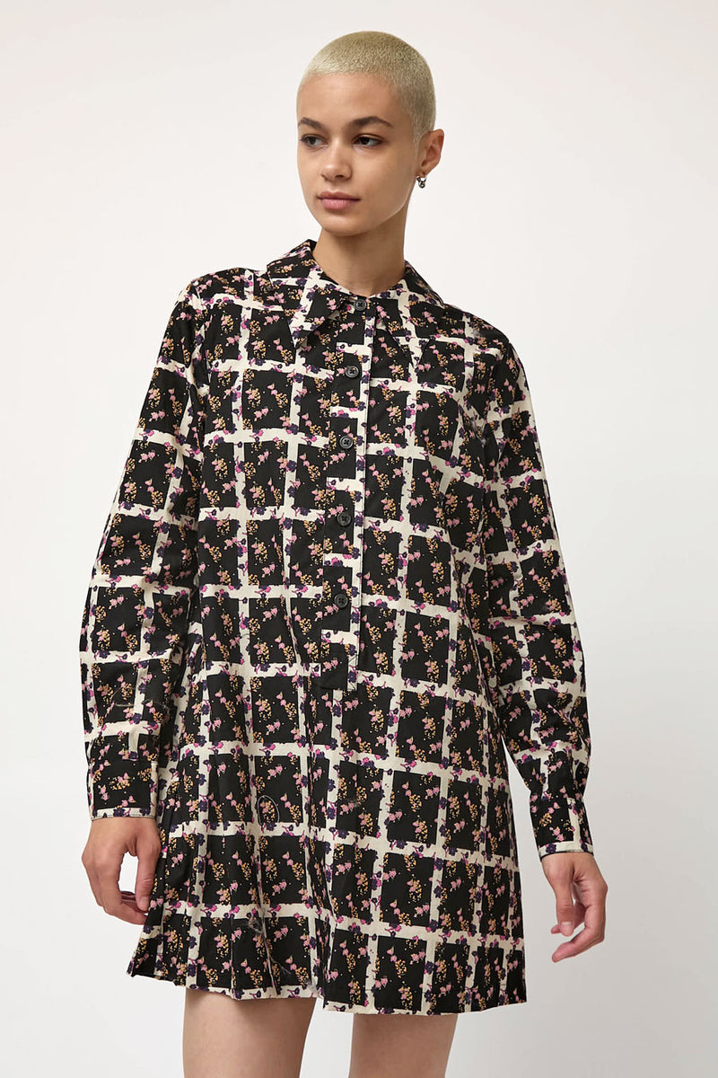 No.6 Annick Dress in Black Window Pane Floral