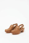 No.6 Arlo Clog on Square Toe Mid Heel in Palomino on Pecan Base
