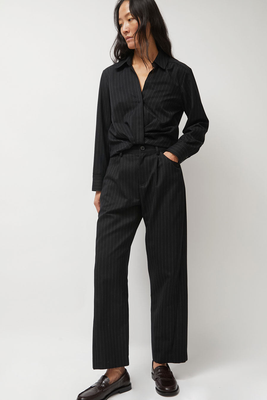 No.6 Baxter Pant in Midnight Stripe