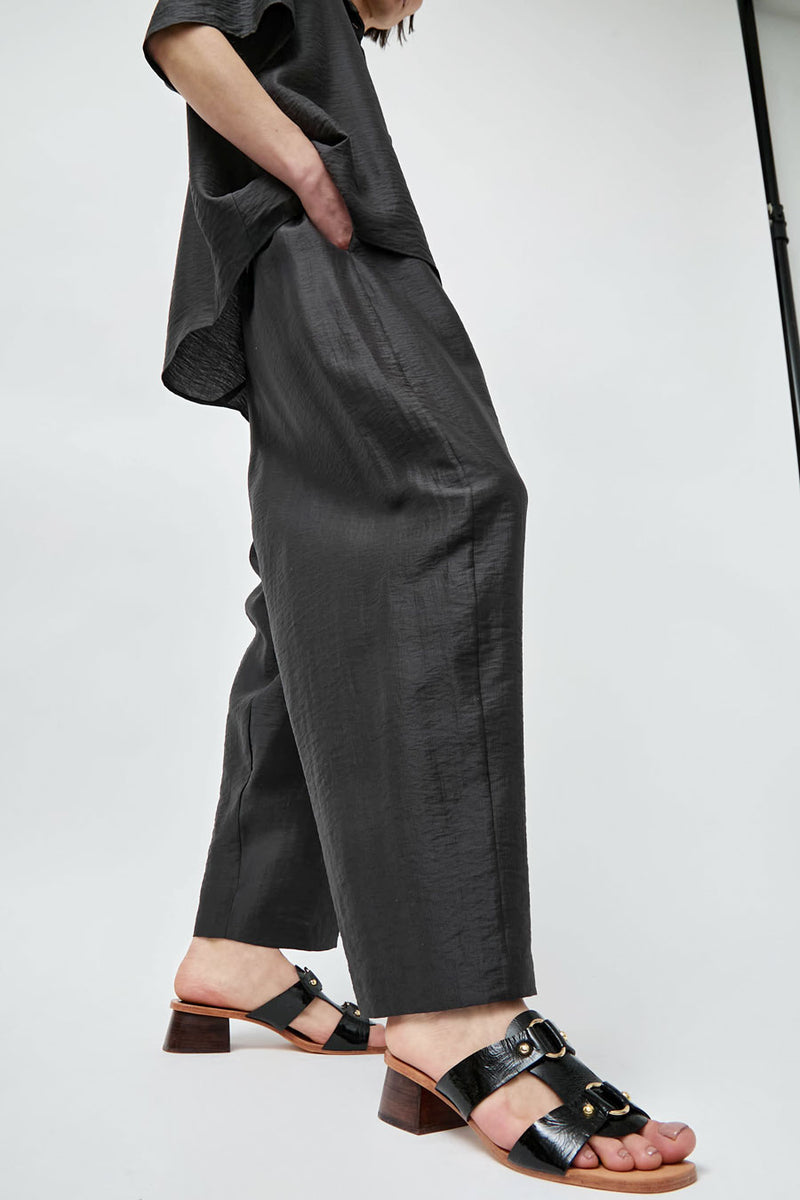 No.6 Beau Sandal in Black Patent
