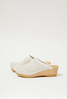 No.6 Bella Clog on Mid Wedge in White Pony