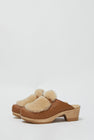 No.6 Billie Fur Clog on Mid Heel in Palomino