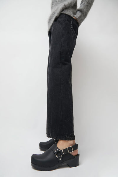 No.6 Brando Clog on Vintage Base in Black on Black Base No.6 Store