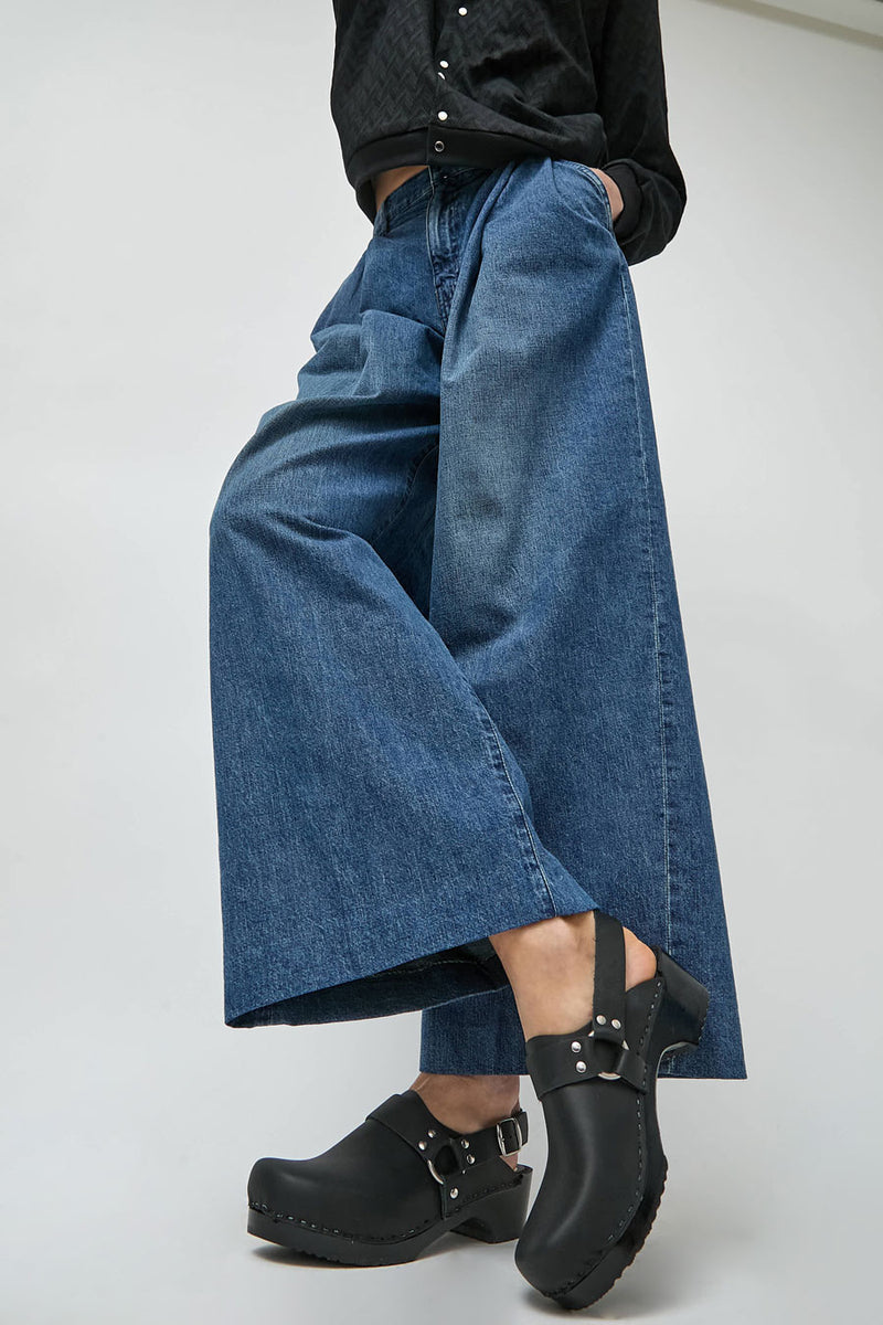 No.6 Brando Clog on Vintage Base in Black on Black Base