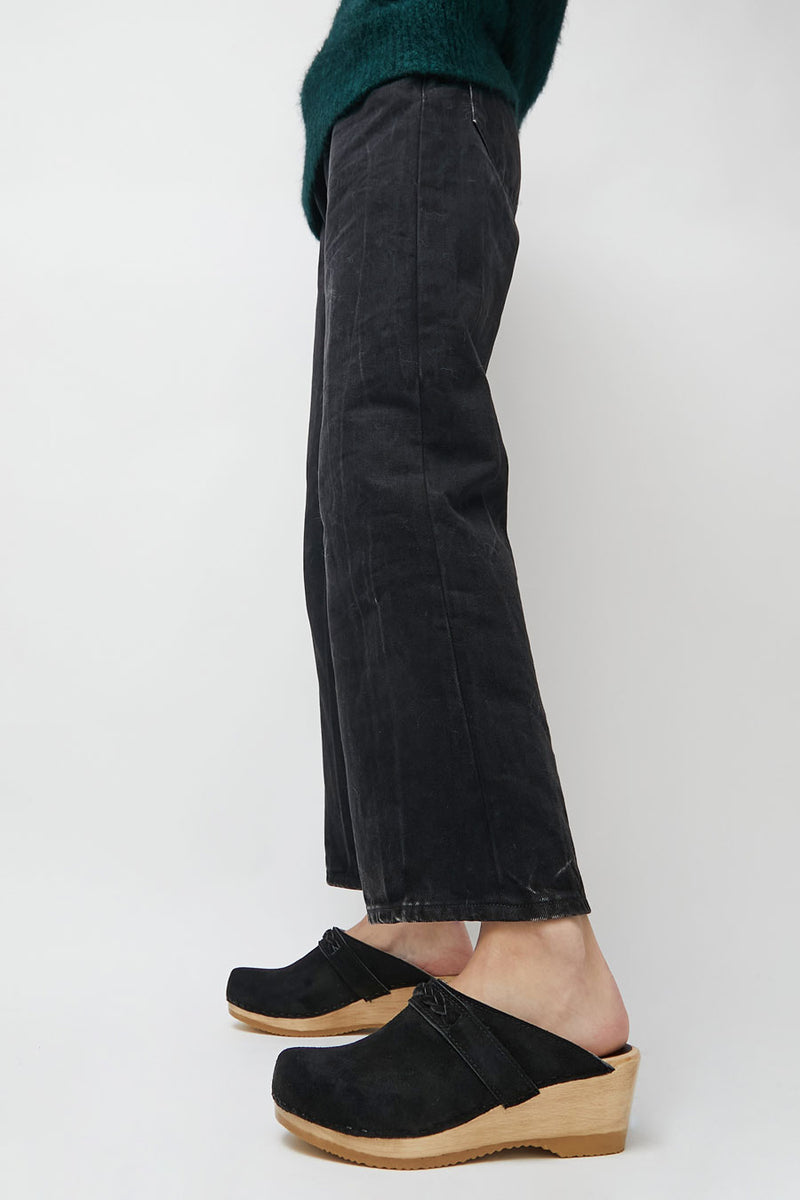 No.6 Bridget Clog on Mid Wedge in Black Suede No.6 Store