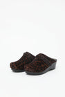 No.6 Bridget Clog on Mid Wedge in Espresso Pony on Black Base