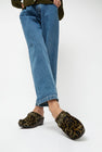 No.6 Bridget Clog on Mid Wedge in Leopard Pony on Cocoa Base