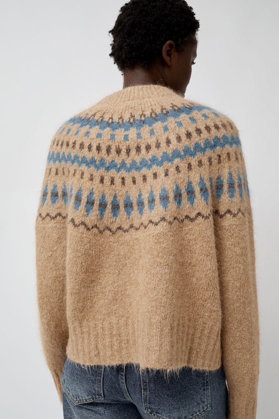 No.6 Cardiff Sweater in Camel and Blue