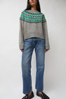 No.6 Cardiff Sweater in Grey and Green