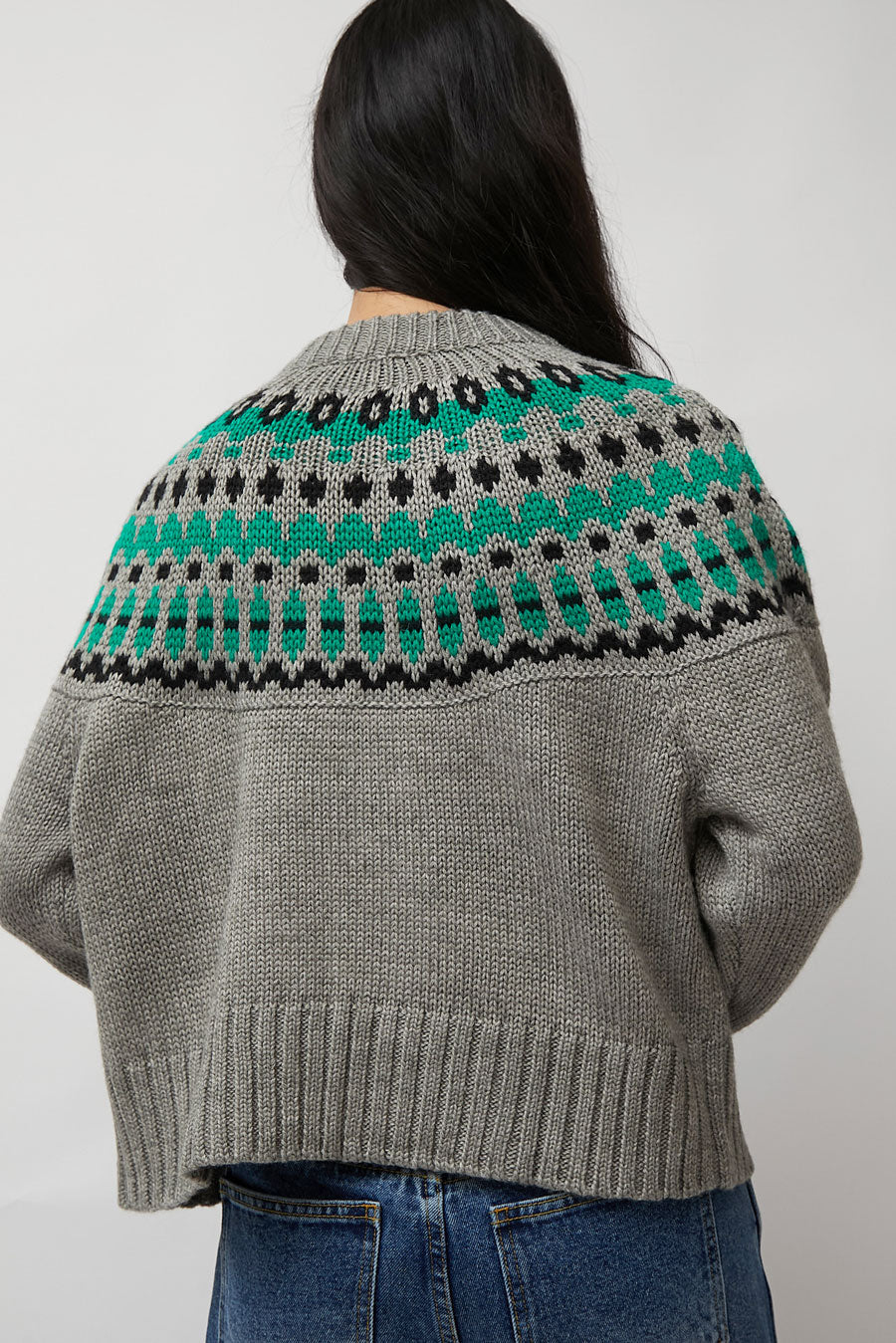 No.6 Cardiff Sweater in Grey and Green