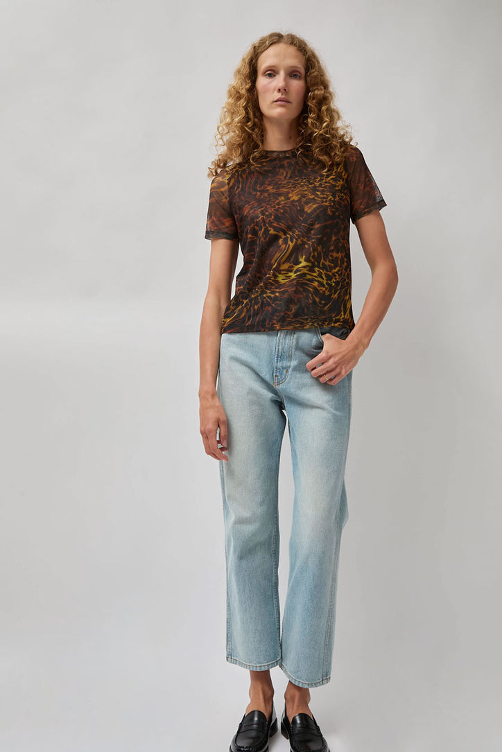 Zara - Brown Animal Print Skinny Pants Polyester Cotton Spandex