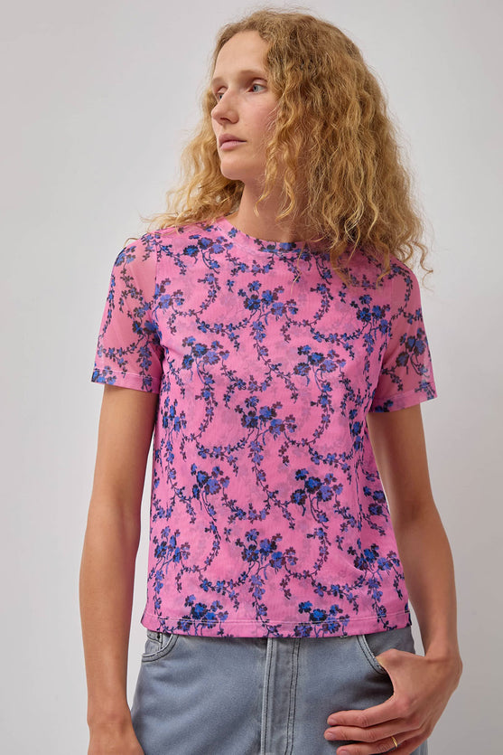 No.6 Carey Tee in Pink Trellis