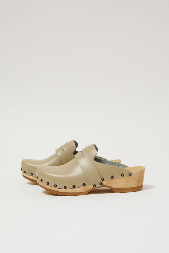 No.6 Charlotte Studded Clog on Low Base in Clay