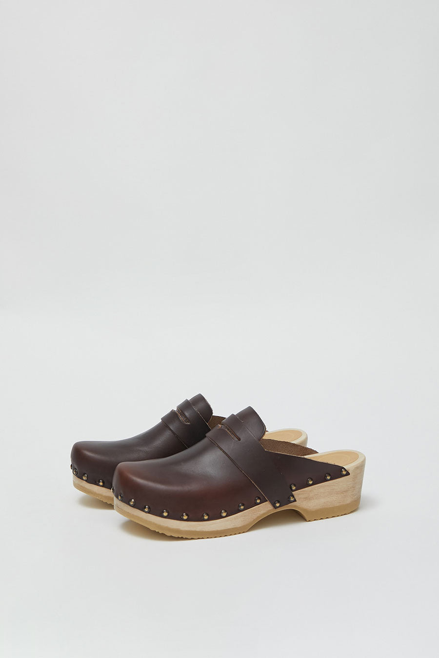 No.6 Charlotte Studded Clog on Low Base in Oxblood